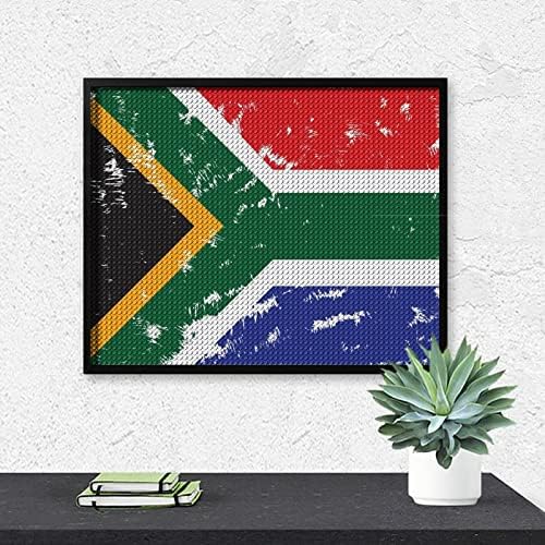 Јужноафриканско знаме со знаме со дијамантски комплети 5d DIY целосна вежба Rhinestone Arts Wallид декор за возрасни 16 x20