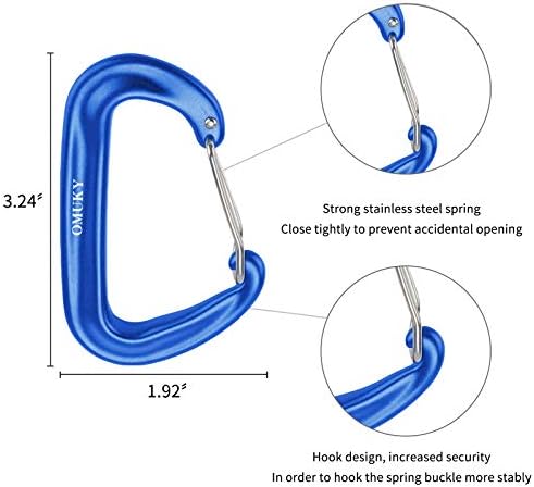 ОМУКИ 12КН КАРАБИНЕРИ Клип Ц форма Брз клип -клип 7075 Алуминиум легура карабинер клип за отворено пешачење за кучиња за ранец за пешачење