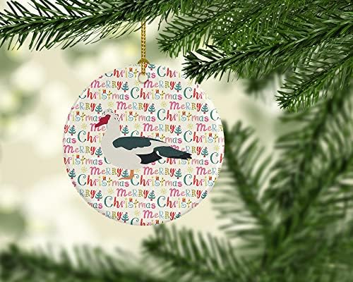 Богатството на Каролина WDK2709CO1 Мусковски патка Божиќна керамичка украс, украси за новогодишни елки, висечки украс за Божиќ,
