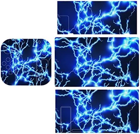 Сините налепници на молња на молња ја покриваат заштитната плоча на кожата за Nintendo Switch