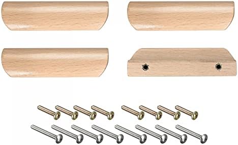 Рачки за влечење на дрво UXCELL, 4 парчиња 64мм/2.52 Дрвена фиока од растојание од дрвена фиока Недовршени копчиња за влечење за гардероба за фиоки за мебел во кујна