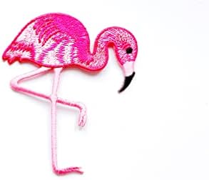 PL розова фламинго симпатична птица Симпатична цртана филмска лого2 шие железо на везена апликација значка знак за крпеница костум