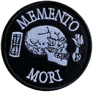 Мементо Мори Везење Патче воен тактички морал за крпење на значки Амблем Апликат кука закрпи за облека со ранец додатоци