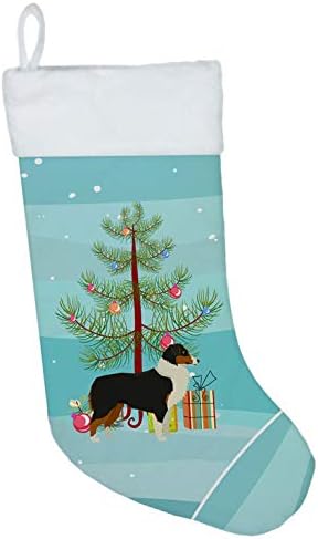 Богатства на Каролина CK3516CS Австралиско овчарско Божиќно дрво Божиќно порибување, камин што виси чорапи Божиќна сезона забава Декорации