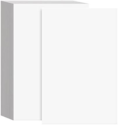 8,5 x 5,5 ”Светла бела хартија за акции со бел картон - Одлично за уметност и занаети, честитки, покани, флаери, брошури, фотографии