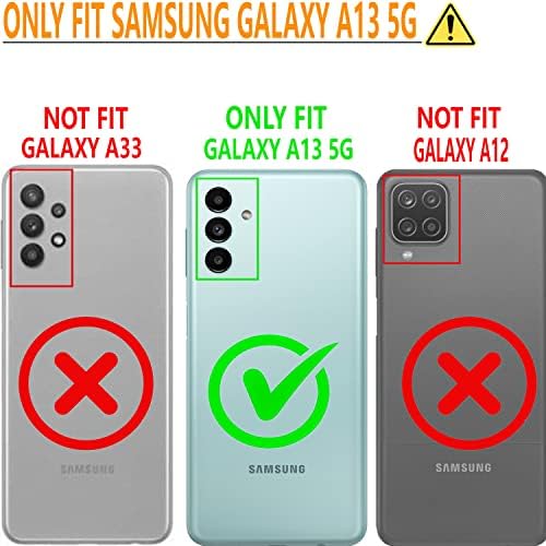 Случајот Samsung A13 5G, Galaxy A13 5G Case, [со заштитени стакленички екран за заштита на стаклото] Цирклимали тешки воени воени одделенија