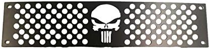 Mountains2Metal Punisher Skull Editon Power обложена црна браник решетка вметнете компатибилен со 2015-2019 Chevy Silverado 2500 3500
