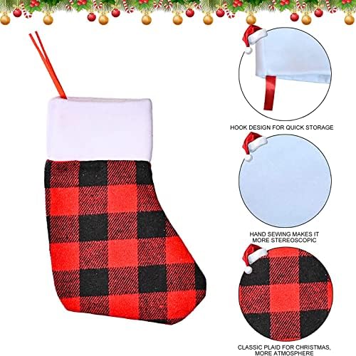 Божиќна декорација Божиќ Божиќни чорапи решетки за божиќни чорапи бели кадифен божиќни држачи за порибување сет од 8