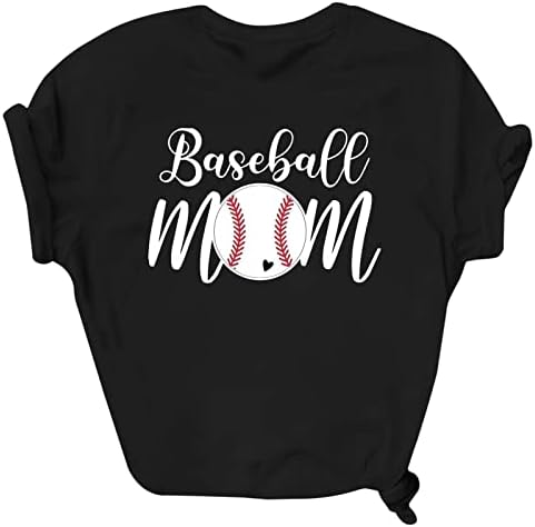 Womenенски бејзбол маица кошула 2023 година во бејзбол сезона кошула бејзбол фан подарок, обичен натпревар денови со кратки ракави