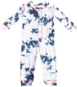 PJ SALVAGE Бебе девојки за спиење за спиење и замаглени линии со долги ракави ромери pj
