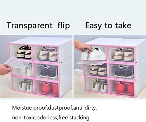 Anncus 6pcs задебелени чевли кутија флип транспарентна фиока куќиште на пропустлив за складирање Организатор за складирање на