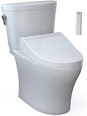 TOTO® WASHLET®+ Aquia IV® ARC со две парчиња издолжено двојно испирање 1,28 и 0,9 gpf тоалети со седиште за мијалник C5, памучно бело - MW4483084CEMFGN01