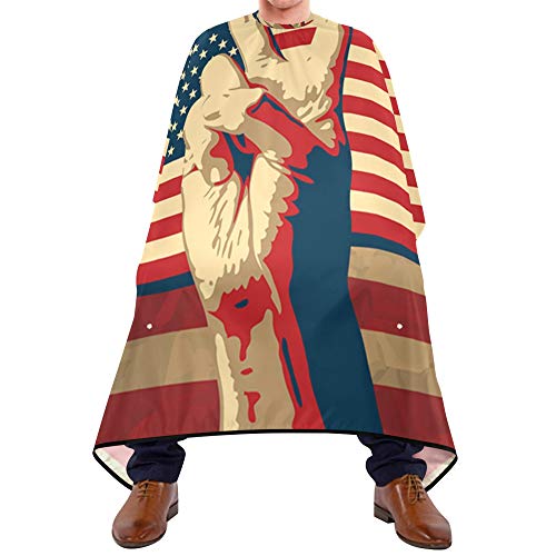 Алаза Мир Сад Американско Знаме Водоотпорна Берберска Наметка За Мажи Жени Бричење Со Брада Лигавче Престилка Професионална Крпа За Сечење