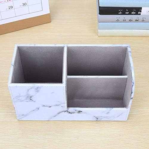 Кутија за складирање на бирото за биро ZCXIYU, мултифункционално PU Fore Leather Desk Организатор уредно визит-картичка Пенка