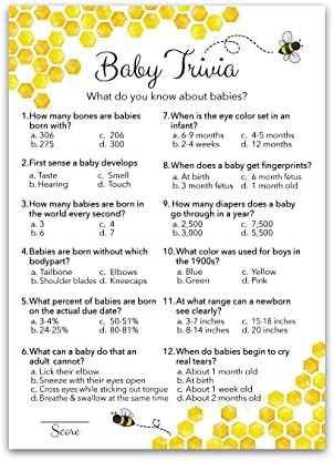 Игра за туширање за бебиња за бебиња-игра за бебиња тривија-пакет од 25-мама до пчела бумска пчела неутрална жолта забава за забавни игри за