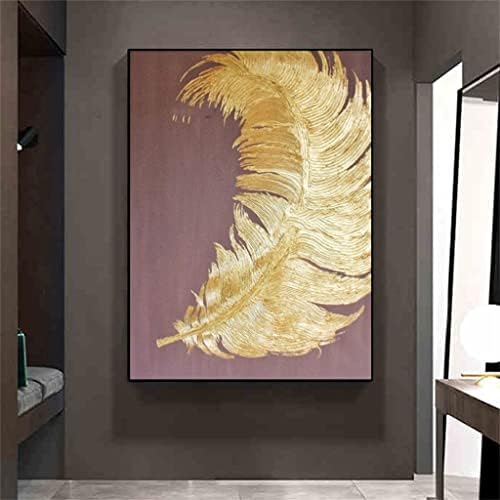 MJWDP рачно насликано апстрактно злато лисја масло сликарство на платно убавина во боја апстрактно сликарство за масло од злато дрво