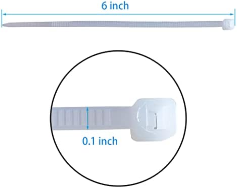 500 пакувања 0,1inch * 6inch најлон-само-заклучување кабелски врски, обвивки за вратоврска, поштенски врски, врски со жица