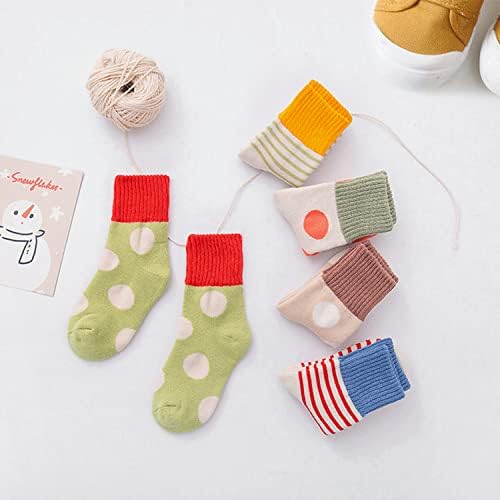 Twkueor 5 пара памучни чорапи на глуждот за мали деца и мали деца, меки топли пријатни чорапи за унисекс новороденче
