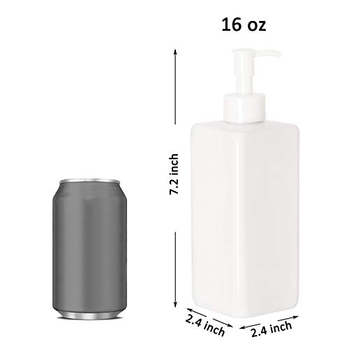 Помлад 5 пакет 16 унца шишиња со пластична пумпа, шишиња со плоштад пластична пумпа за дистрибуција на лосиони, шампони и повеќе