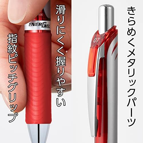 Пентел XBLN74-B Energel Ink Ballpoint пенкало, 0,02 инчи, црвена, 5 парчиња