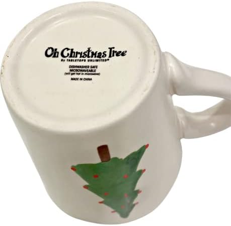 Божиќното Дрво Ситно Застаклени Керамички Кафе Подарок Кригла Со Рачно Изработени Изглед | Карактеристики Уметнички Елка Со Црвени