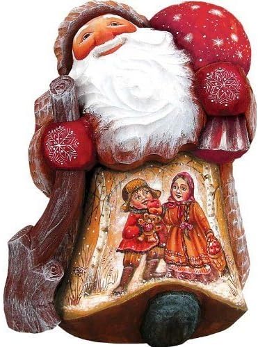 G. Debrekht Sibbling Squoll Дедо Мраз со резба со дрва во позадина