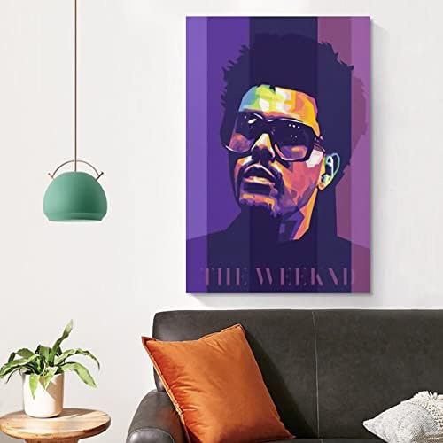 Weeknd Canvas Постери wallидни уметности во канцеларија за простории за простории за украси за декор за непрекинато-стил12x18inch