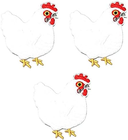Умама лепенка сет од 3 бели пилешки миленичиња животински цртан филм лепенка пилешко симпатично мотив шива железо на лепенка за детска облека