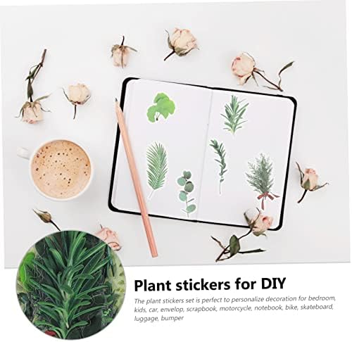 Didiseaon 5 сетови налепници на растителни сметки за подароци гроздобер фото албуми со зелена лаптоп лепила за подароци ознаки со фотографии