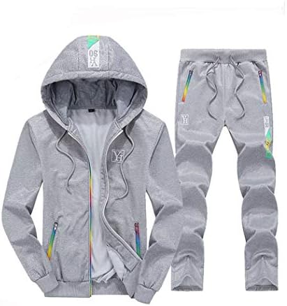 Watersouprty Mens Casual Tracksuits 2 парчиња поставува спортски џогирање на качулка за кардиган од костуми за пот.