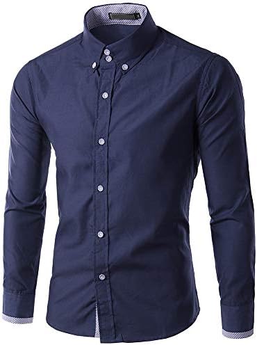 Нов рекреативен класичен тенок фит маица копче лесен долг ракав бизнис кошула мода чиста долга ракав врвни мажи
