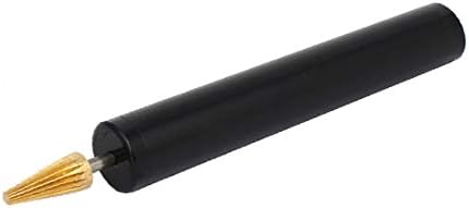 X-Ree Leather Brass Mrass Gead Round Metal Side Edge Pen Pen DIY алатка црна должина од 127мм (Cabeza de latón de Cuero, Metal Redondo,