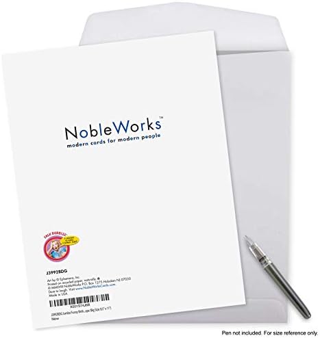 NobleWorks - 1 џамбо хумористична честитка за роденден со плик - Смешно ретро персонализиран среќен нотичар, славен подарок за жени,