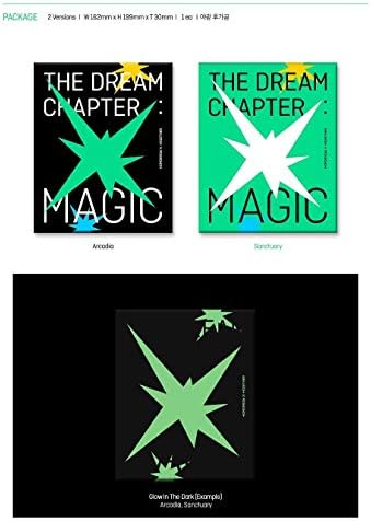 TXT Поглавје од соништата: Магичен албум+1 преклопен постер+Дополнителен фото -картичка+1 Премиум Маф Аеросилвер маска