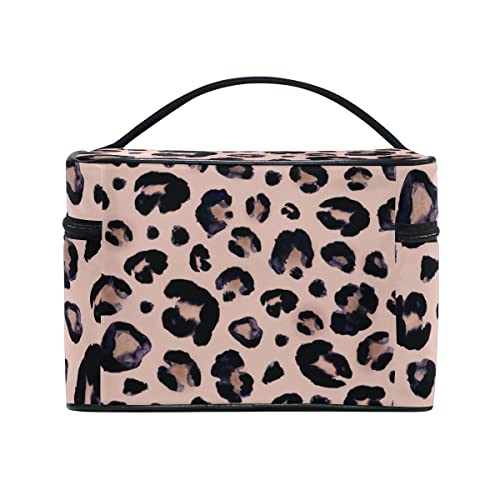 Патни Торби За Шминка Розова Црна Леопардска Шминка Организатор Со Патент Тоалетни Кеси Козметичка Торба Футроли За Воз Чанти За