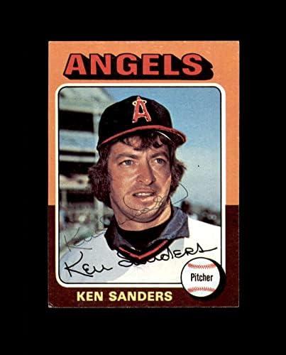 Кен Сандерс Рака Потпиша 1975 Топс Калифорнија Ангели Автограм