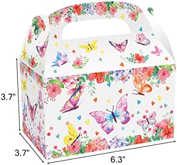 Cieovo 24 Пакувајте акварел Шарена пеперутка Гуди кутии за подароци, кутии за подароци за хартија за пеперутка за пролетно летно