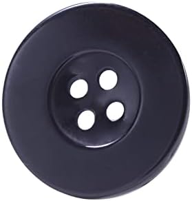 80 парчиња големи црни копчиња за шиење смола 3/4 инчи копчиња за занаети црни палто копчиња Коралин 4 дупки околу големите копчиња