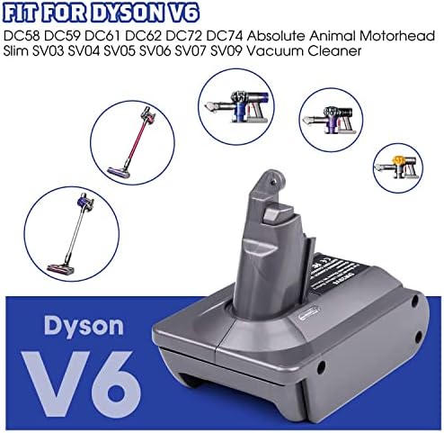 Замена на UgoShop за батеријата Dyson V6, Adapter MIL18V6 Milwaukee M18 18V Конвертирајте ја правосмукалката DC62 DC59 DC61 DC72 SV03 SV04 SV09