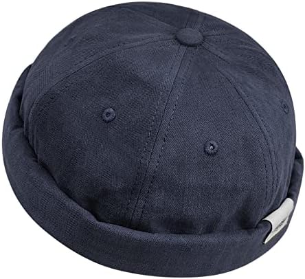 Clakllie Docker Hatlessless Skullcap валани манжетни ретро -бени капа без облик на капакот на сопственикот на сопственикот капа хип