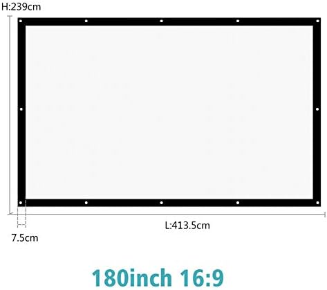 N/A 180/200/250/300 Инч Проекција Проект Проектор Екран 16: 9 пати преносен екран платно Мет Вајт за домашен филм Wallид монтиран