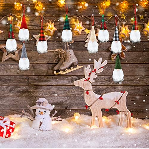 40 парчиња 10 стилови Гном Божиќни украси новогодишна елка што висат гноми шведски рачно изработени плишани гноми санта елф висат домашни
