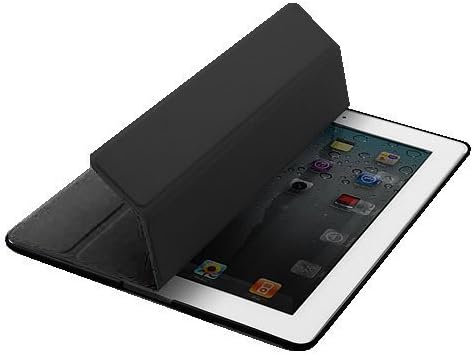 KHOMO - iPad 2 3 и 4 Генерација кутија - Двојна серија - Супер тенок црн капак со гумен и паметен автоматски бук за спиење за Apple iPad 2, 3