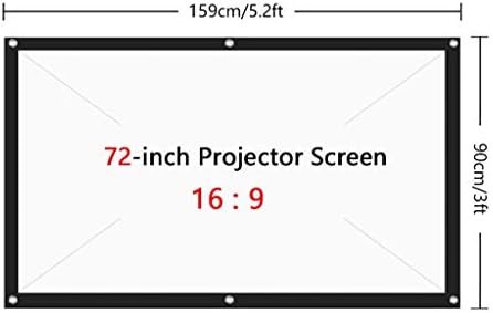 Екран на проектор за висока осветленост Zhuhw 72 84 100 120 150 инчи 16: 9 Проекција на ткаенина за проекција на ткаенина преклопување