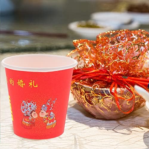 Галпада Хартиени Чаши за Еднократна Употреба 100 парчиња Кинески Чаши За Свадбена Хартија Ладни Пијалоци Држач За Сок Од Топол
