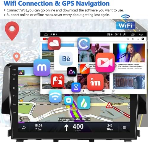 2+32G Android Автомобил Стерео За Honda Civic -2020 Поддршка Безжичен Carplay Android Auto со 9 Капацитивен Екран На Допир Hifi Autoradio