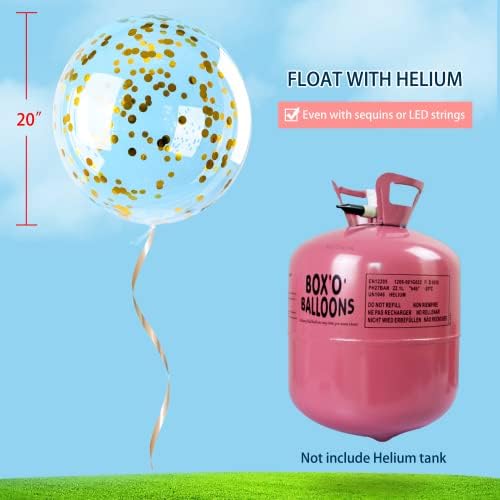 Комбинирај 12 пакувања Големо Осветлување Балони Предводени Од Бобо Со Стап И Светки | Проѕирни Балони Светат Во Темнина, Треперат