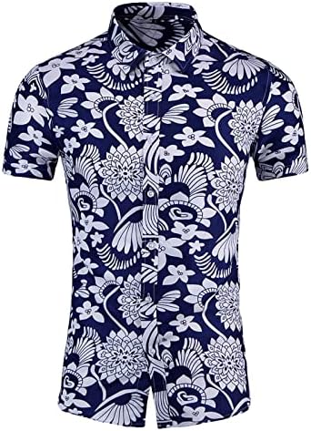 2023 Ново лето Нов машките маички со кратки ракави со кратки ракави плус големина модна обична плажа полиестерска кошула мажи