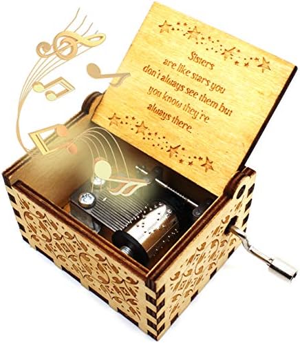 Дрвена музичка кутија Укебобо - Вие сте мојата музичка кутија за сонце, подароци за сестра, подароци за BFF, најновата музичка кутија