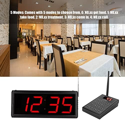 Систем за безжичен повик Ashata, 5 режими безжичен систем на пејгер, високо дефинирано ресторани за емитување на англиски јазик, 100‑240V,
